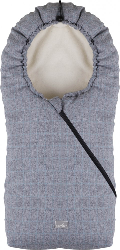 babashop.hu - Nuvita Ovetto Pop bundazsák 80cm - Checkered Sky Blue / Beige - 9235