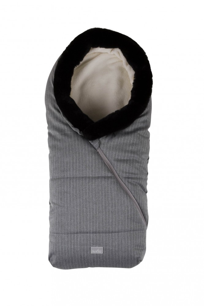 babashop.hu - Nuvita Ovetto Pop bundazsák 80cm - Pinstripe Light Grey / Beige - 9235
