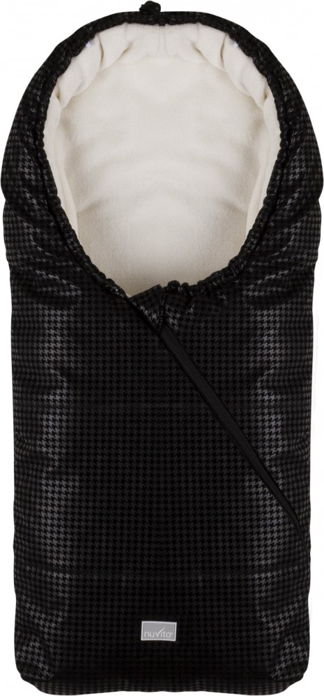 babashop.hu - Nuvita Ovetto Pop bundazsák 80cm - Pied de Poule Leather Black / Beige - 9235