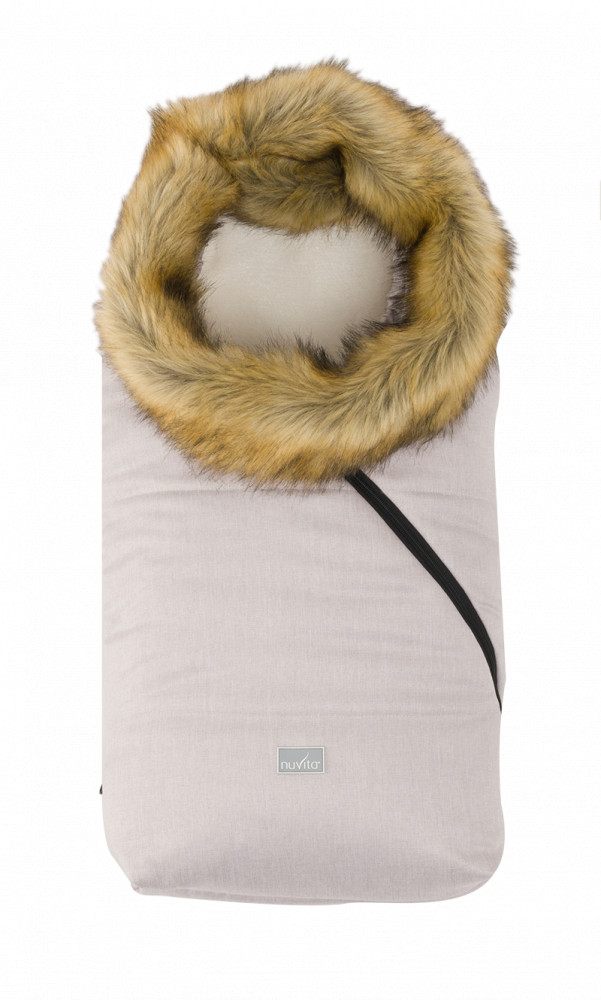 babashop.hu - Nuvita Ovetto Pop bundazsák szőrmével 80cm - Melange Pink Gray / Beige - 9236