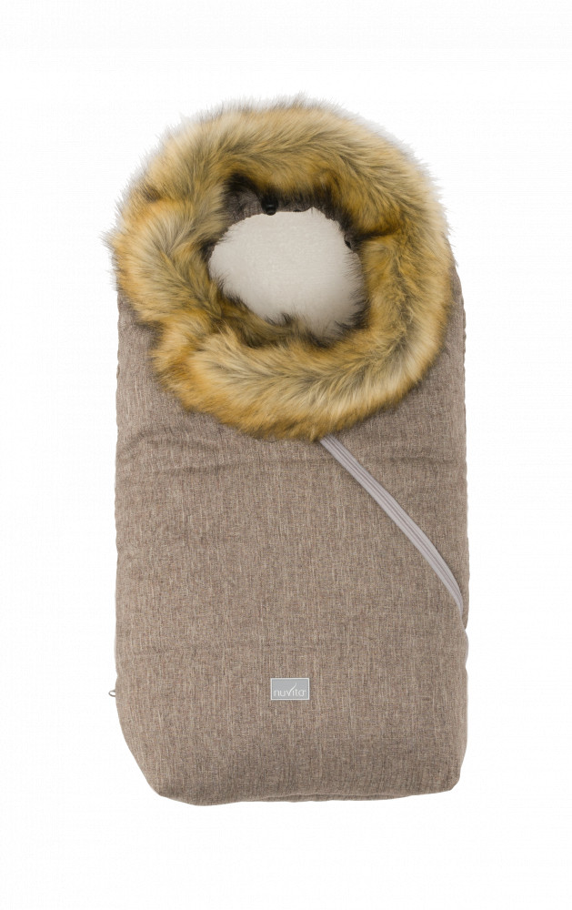 babashop.hu - Nuvita Ovetto Pop bundazsák szőrmével 80cm - Melange Biscuit / Beige - 9236