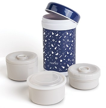 babashop.hu - Nuvita ételtároló termosz 3 belső tárolóval 1200ml - sötét kék - 1477