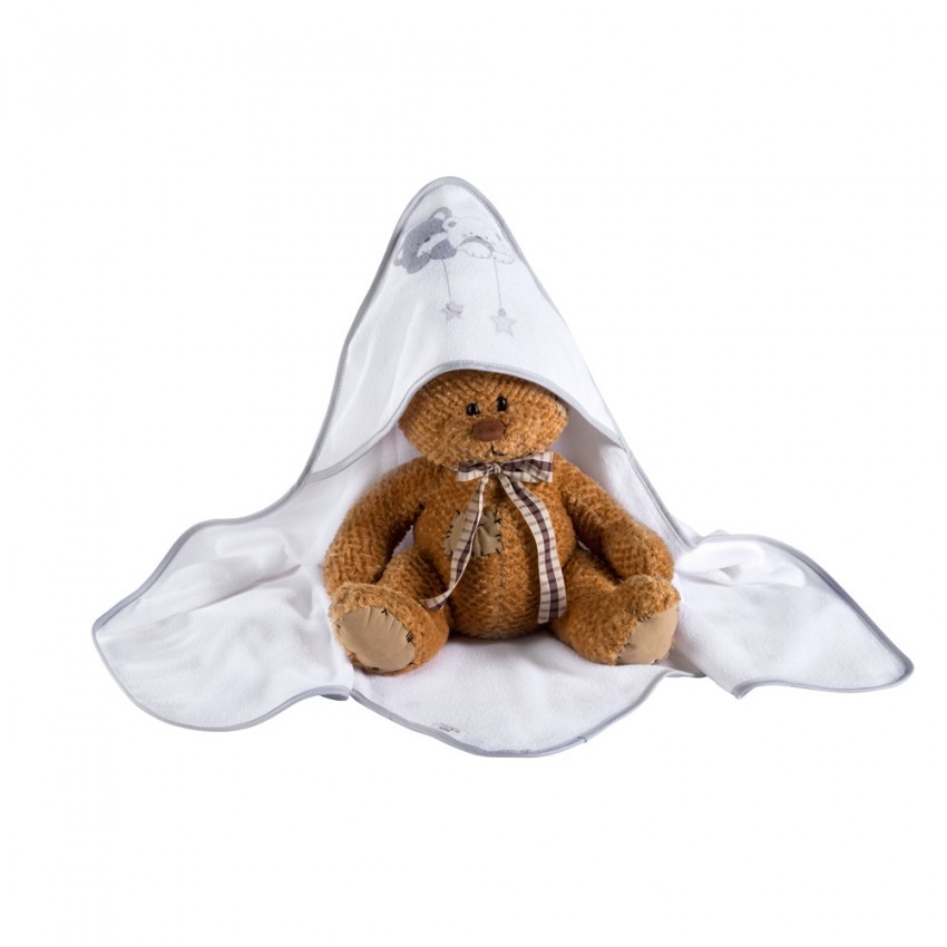 babashop.hu - Albero Mio kapucnis kifogó - H186 Macik csillaggal szürke-fehér