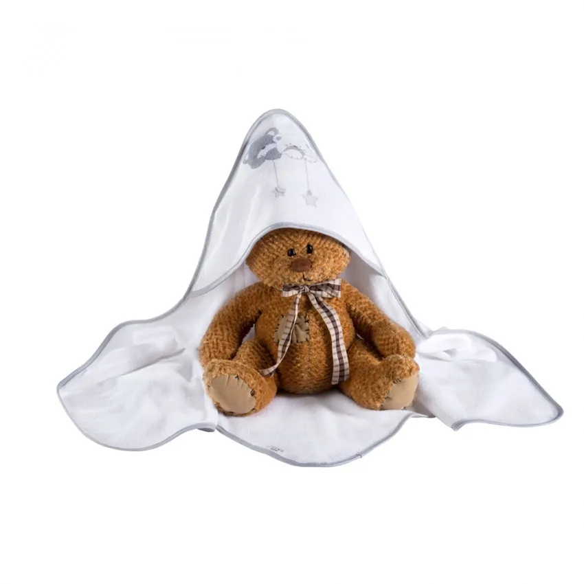 babashop.hu - Albero Mio kapucnis kifogó - H186 Macik csillaggal szürke-fehér