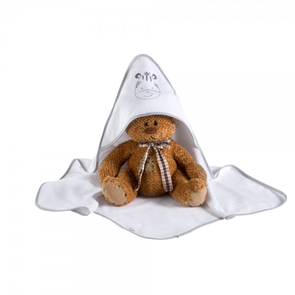 babashop.hu - Albero Mio kapucnis kifogó - H196 Vidám Zebra szürke-fehér