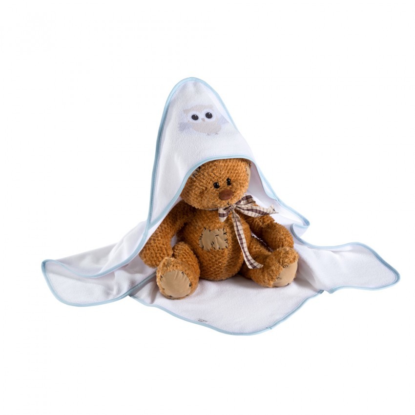 babashop.hu - Albero Mio kapucnis kifogó - H238 Baglyos kék-fehér