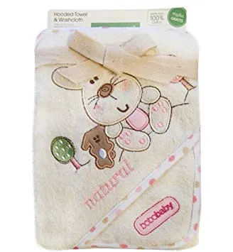 babashop.hu - Bobobaby termofrottír kapucnis kifogó 76x76cm + fürdető kendő - ekrü / nyuszi