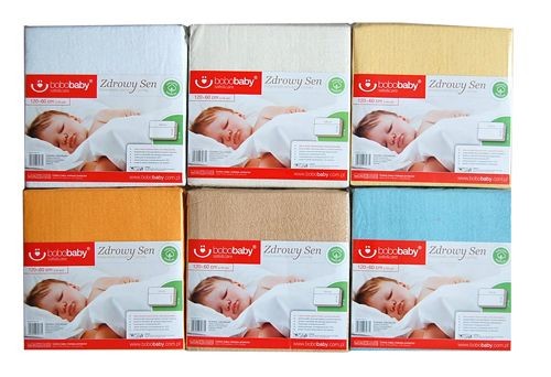 babashop.hu - Bobobaby frottír gumis lepedő 60x120cm - sárga