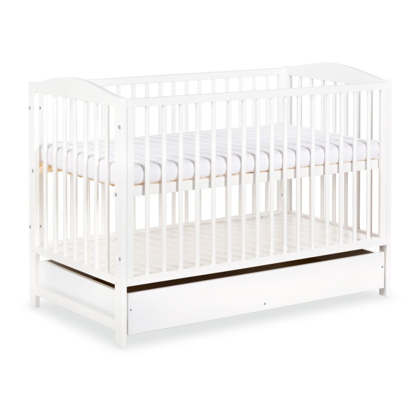 babashop.hu - Klups Radek II kiságy + ágyneműtartó 60x120 - fehér