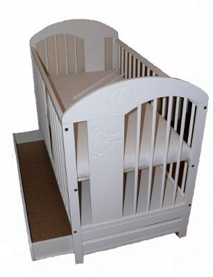 babashop.hu - Klups Radek VII kiságy 60x120 + ágyneműtartó - fehér/Bialy