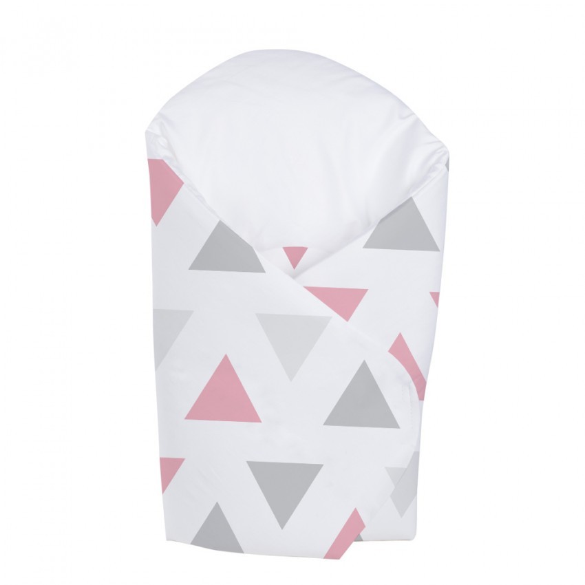 babashop.hu - Klups pólya - K062 Triangles / Háromszöges - pink/szürke