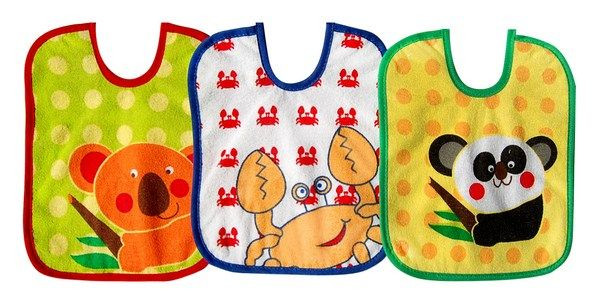 babashop.hu - Bobobaby előke 3db 0-6hó - koala, rák, panda