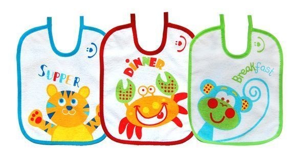 babashop.hu - Bobobaby előke 3db 0-6hó - tigris, rák, majom