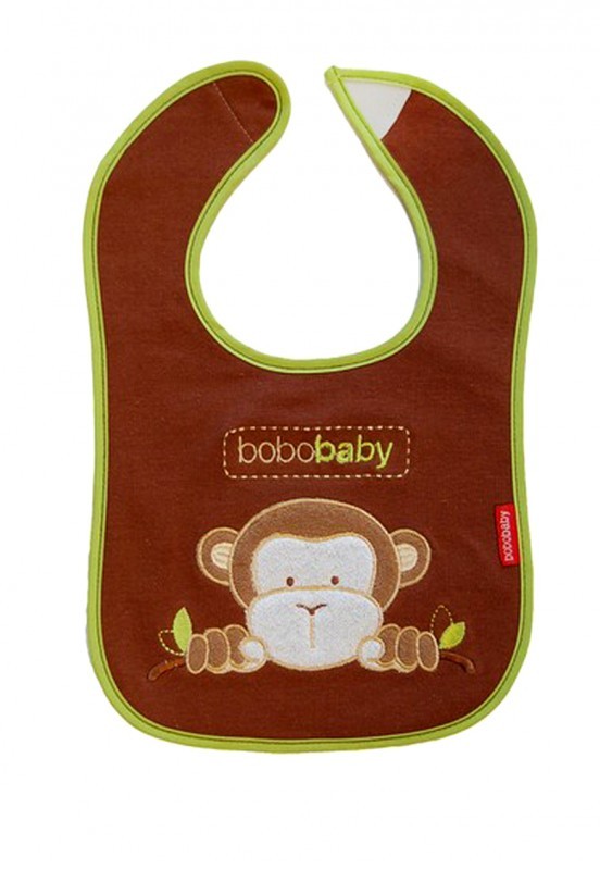 babashop.hu - Bobobaby tépőzáras előke - barna / majom