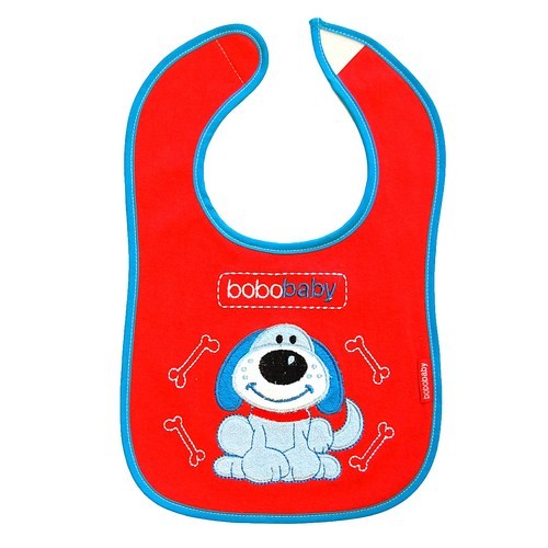 babashop.hu - Bobobaby tépőzáras előke - piros / kutya