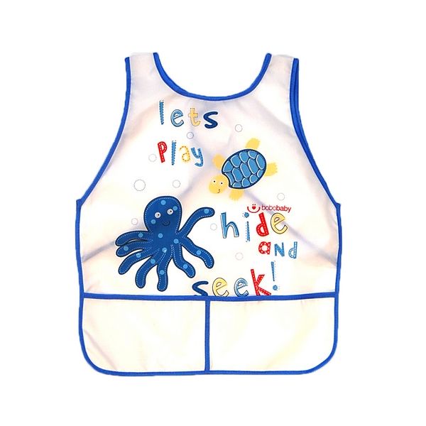babashop.hu - Bobobaby tépőzáras előke 36hó+ - Sötétkék polip