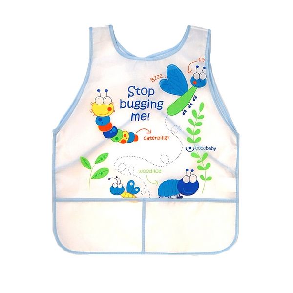 babashop.hu - Bobobaby tépőzáras előke 36hó+ - Világos kék bogarak