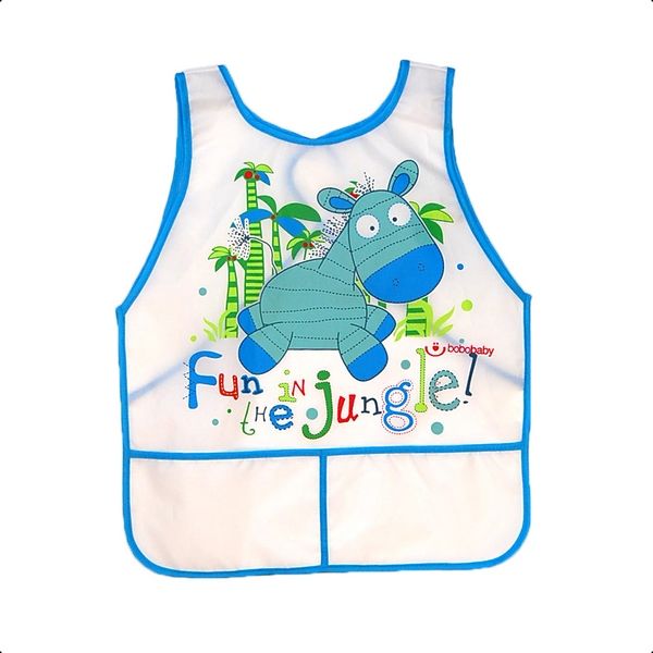 babashop.hu - Bobobaby tépőzáras előke 36hó+ - Világos zöld zebra jungle