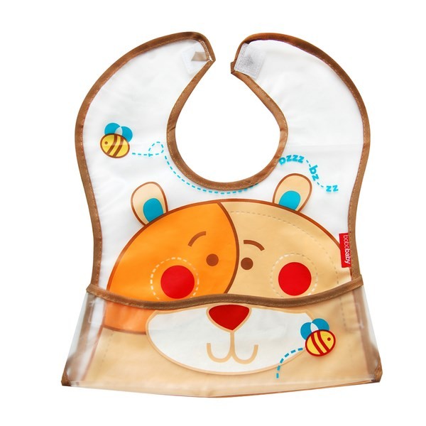 babashop.hu - Bobobaby zsebes előke 12hó+ - bézs / maci