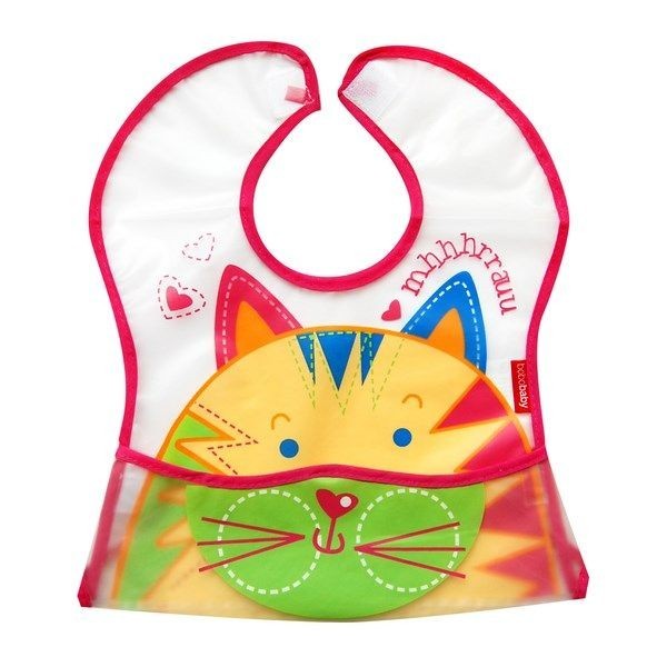 babashop.hu - Bobobaby zsebes előke 12hó+ - pink / cica