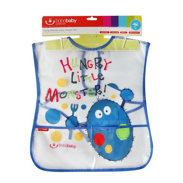 babashop.hu - Bobobaby bebújós előke 36hó+ - Világoskék szörnyecske