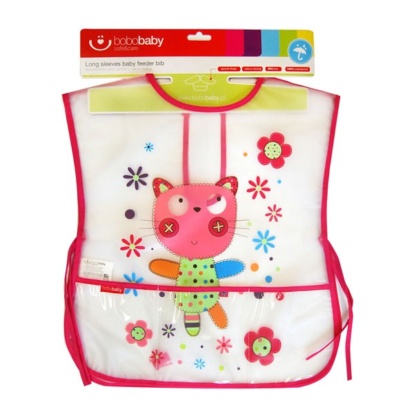 babashop.hu - Bobobaby bebújós előke 36hó+ - Rózsaszín cica