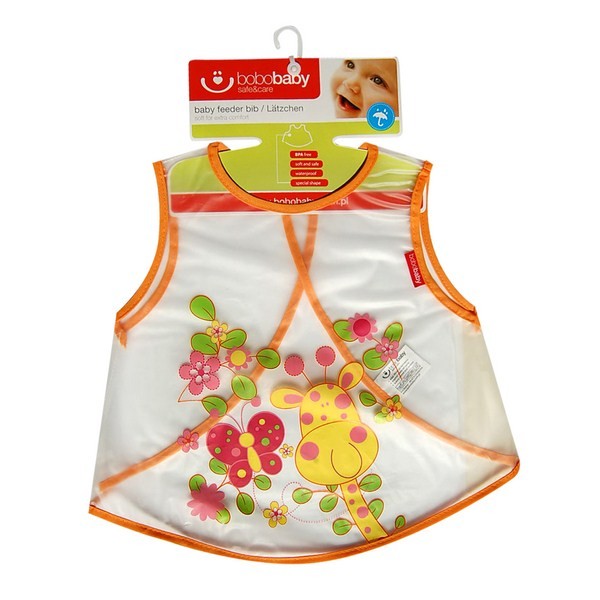 babashop.hu - Bobobaby tépőzáras előke S-es méret 36hó+ - Narancs zsiráf