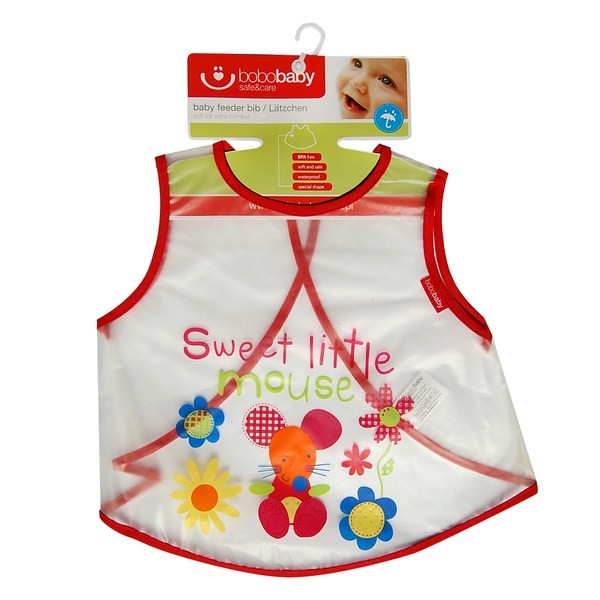babashop.hu - Bobobaby tépőzáras előke S-es méret 36hó+ - Piros Egér