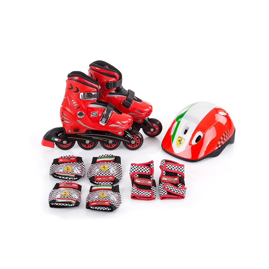 babashop.hu - Chipolino Ferrari görkorcsolya + biztonsági szett 32-36 méret - piros