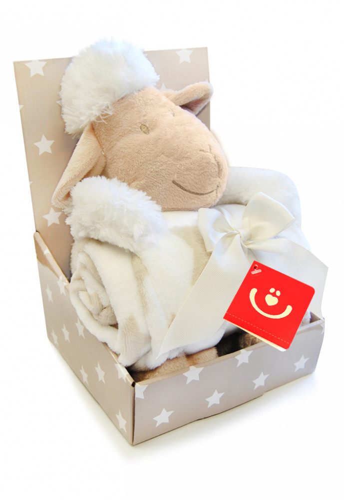 babashop.hu - Bobobaby plüss bárány + plüss takaró 75x100cm