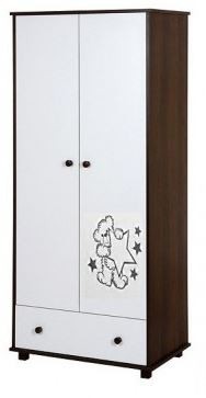 babashop.hu - Klups Szafari/Medve csillaggal 2 ajtós szekrény - törtfehér-dió/Ecru-orzech !! kifutó !!