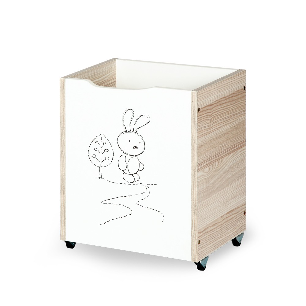 babashop.hu - Klups Szafari/Nyuszi játéktároló - fehér&hamu
