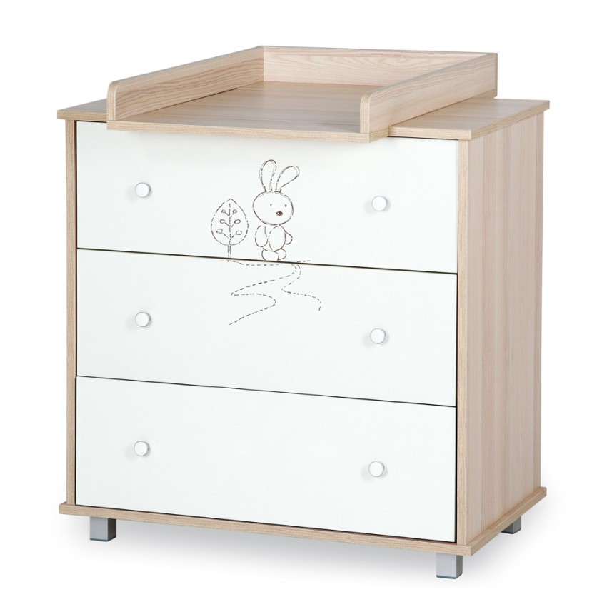 babashop.hu - Klups Szafari/Nyuszi komód - törtfehér&hamu