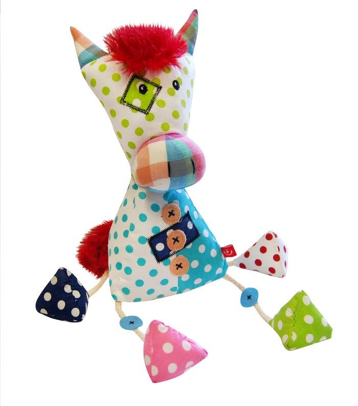 babashop.hu - Bobobaby patchwork plüss játék csörgővel - lovacska