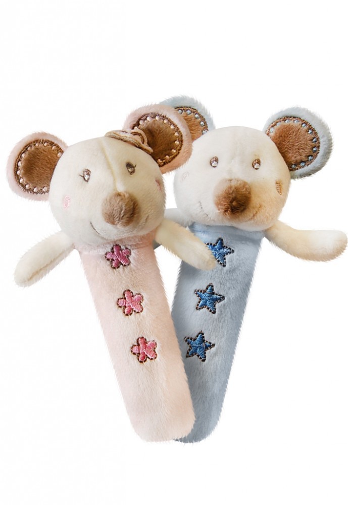 babashop.hu - Bobobaby plüss csörgő - rózsaszín egér