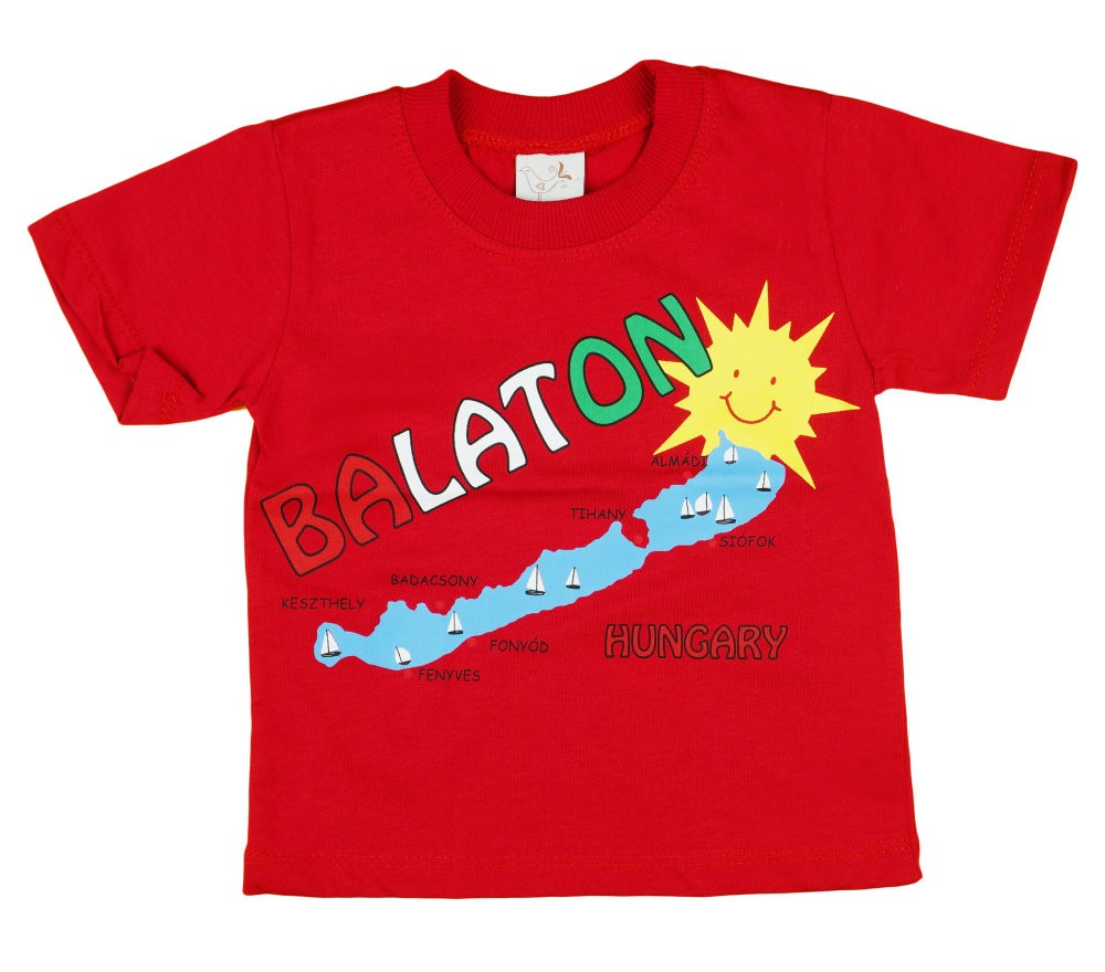 babashop.hu - Baba, gyerek feliratos "Balaton" rövid ujjú póló (méret:80-128)