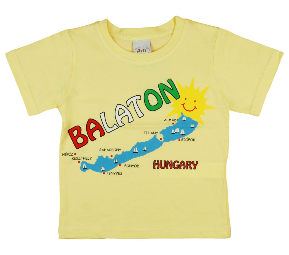 babashop.hu - Baba, gyerek feliratos "Balaton" rövid ujjú póló (méret:80-128)