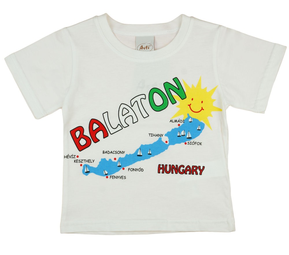 babashop.hu - Baba| gyerek feliratos "Balaton" rövid ujjú póló (méret:80-128)