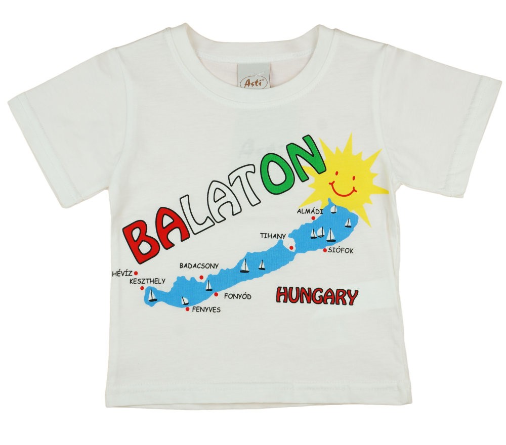 babashop.hu - Baba, gyerek feliratos "Balaton" rövid ujjú póló (méret:80-128)