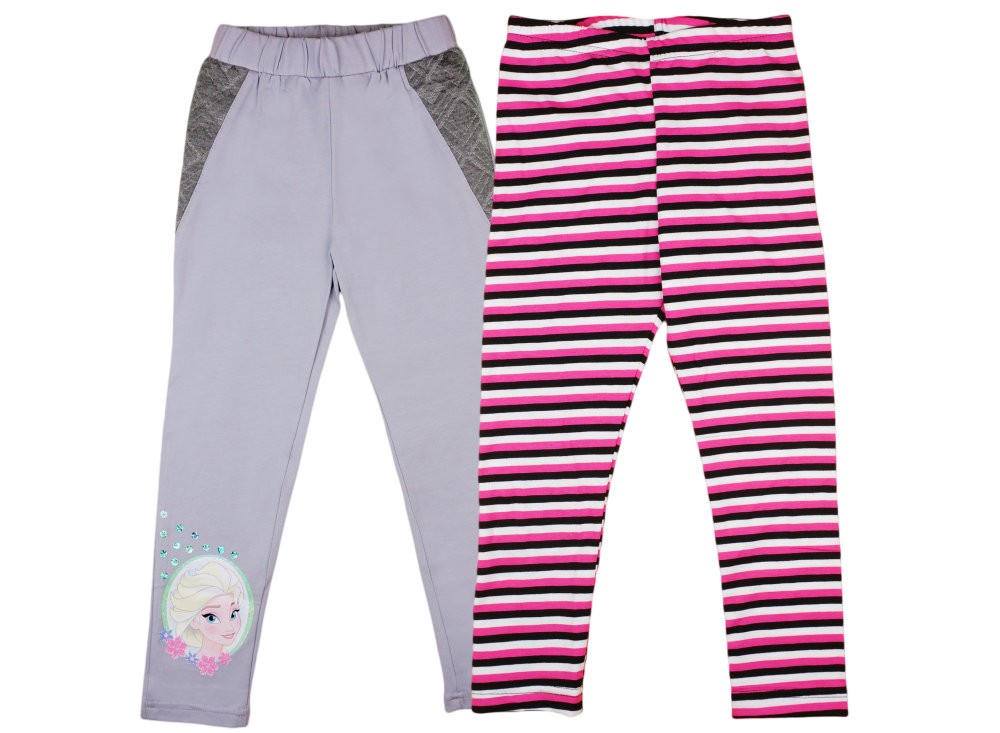 babashop.hu - Disney Jégvarázs-Frozen mintás- csíkos lányka páros leggings szett (2db)