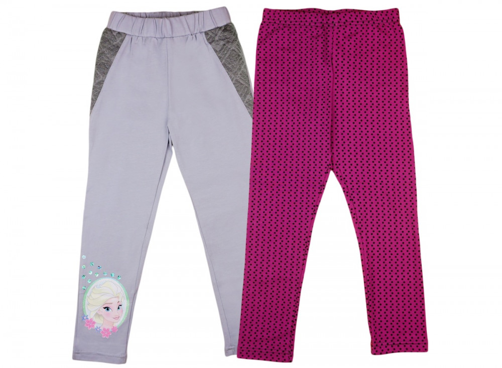 babashop.hu - Disney Jégvarázs-Frozen mintás- pöttyös lányka páros leggings szett (2db)