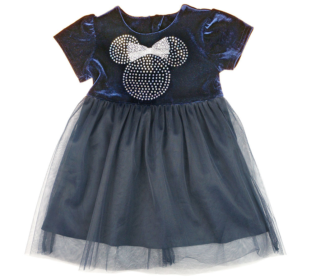 babashop.hu - Disney Minnie rövid ujjú, bársony ruha (méret: 92-128)