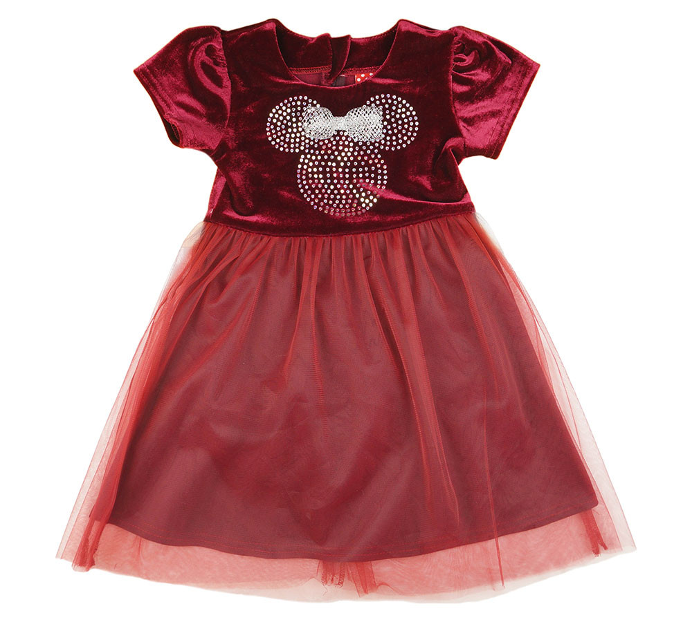 babashop.hu - Disney Minnie rövid ujjú, bársony ruha (méret: 92-128)