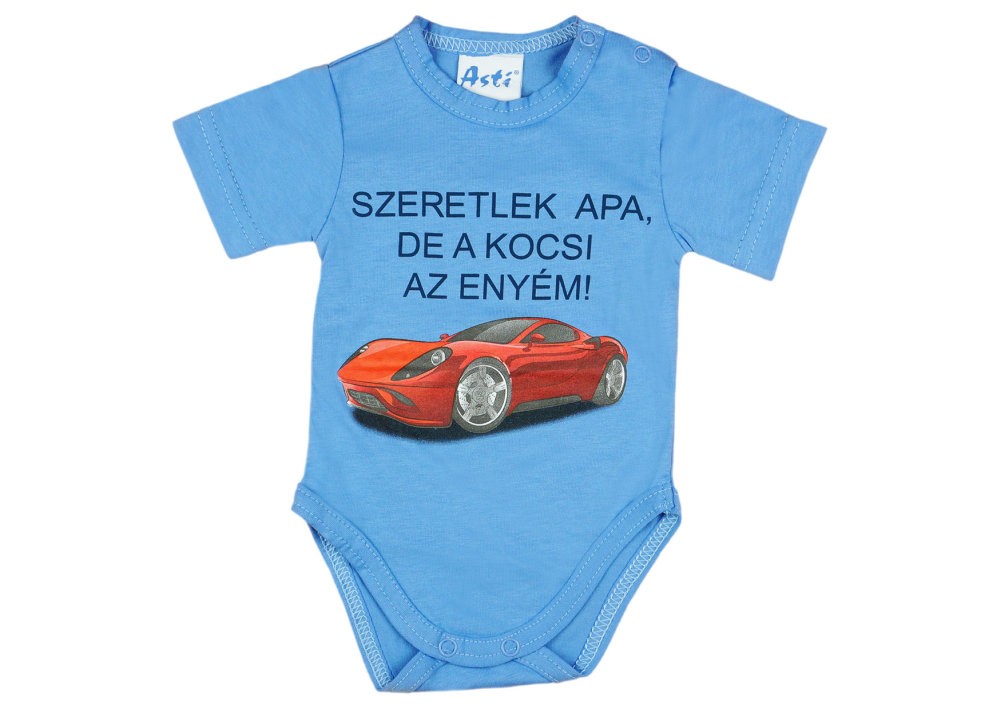 babashop.hu - Feliratos fiú rövid ujjú kombidressz Kocsi