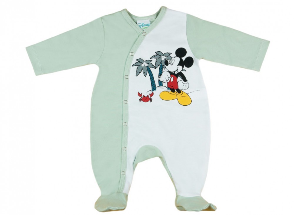 babashop.hu - Disney Mickey végig patentos hosszú ujjú rugdalózó pasztell