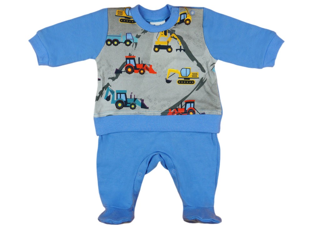 babashop.hu - Markoló mintás fiú hosszú ujjú vékony pamut rugdalózó