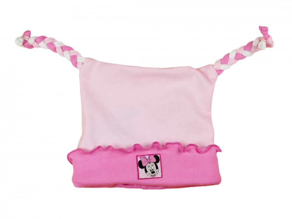 babashop.hu - Disney Minnie tavaszi fülvédős, megkötős baba sapka világos rózsaszín (80)