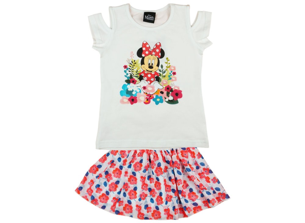 babashop.hu - Disney Minnie lányka 2 részes virágos szoknyás szett
