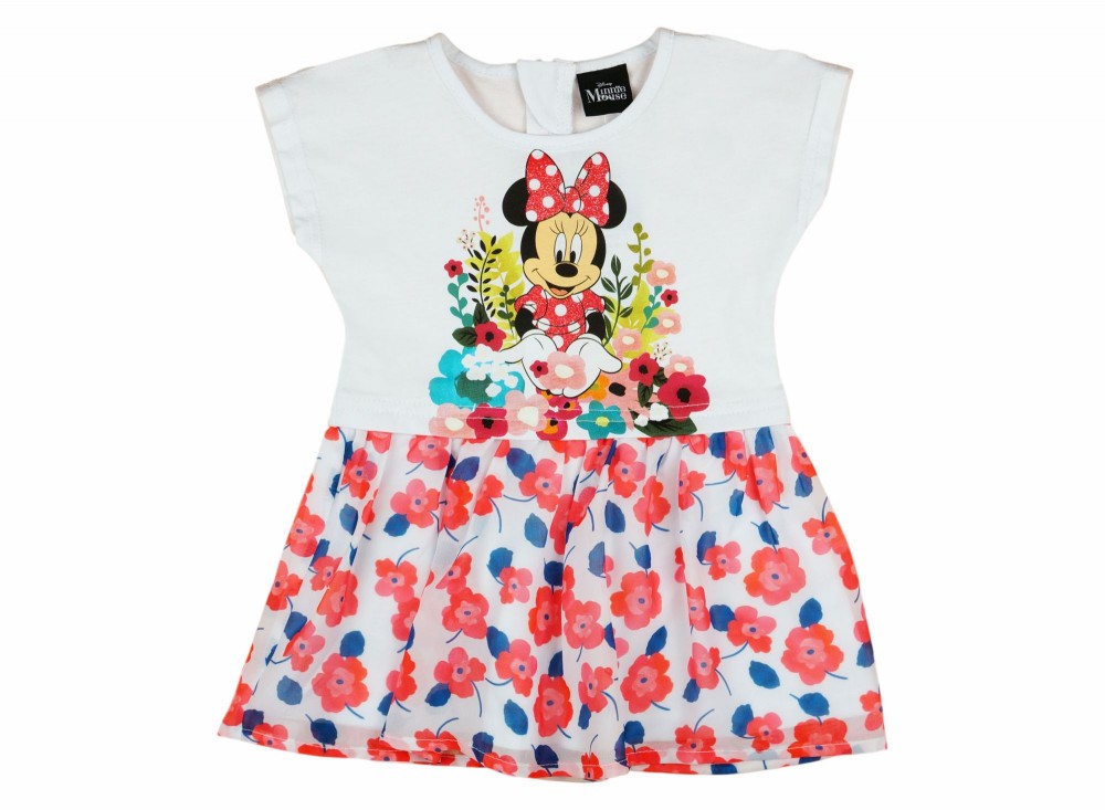 babashop.hu - Disney Minnie virágos muszlin aljú, nyitott vállú ruha