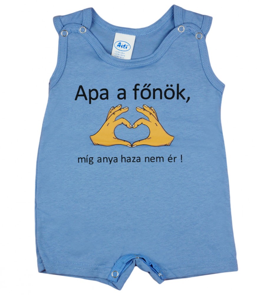 babashop.hu - Feliratos ujjatlan bébi napozó, Apa a főnök